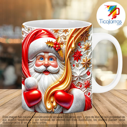 Tazas Personalizadas en Costa Rica Santa Efecto 3D