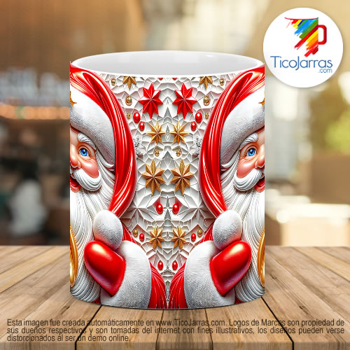 Tazas Personalizadas Santa Efecto 3D