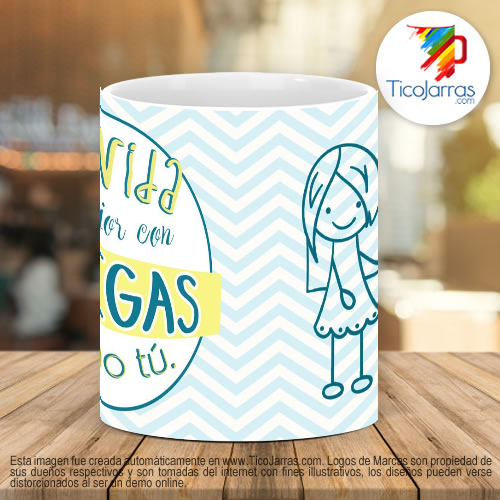 Tazas Personalizadas La vida es mejor con amigas como tú