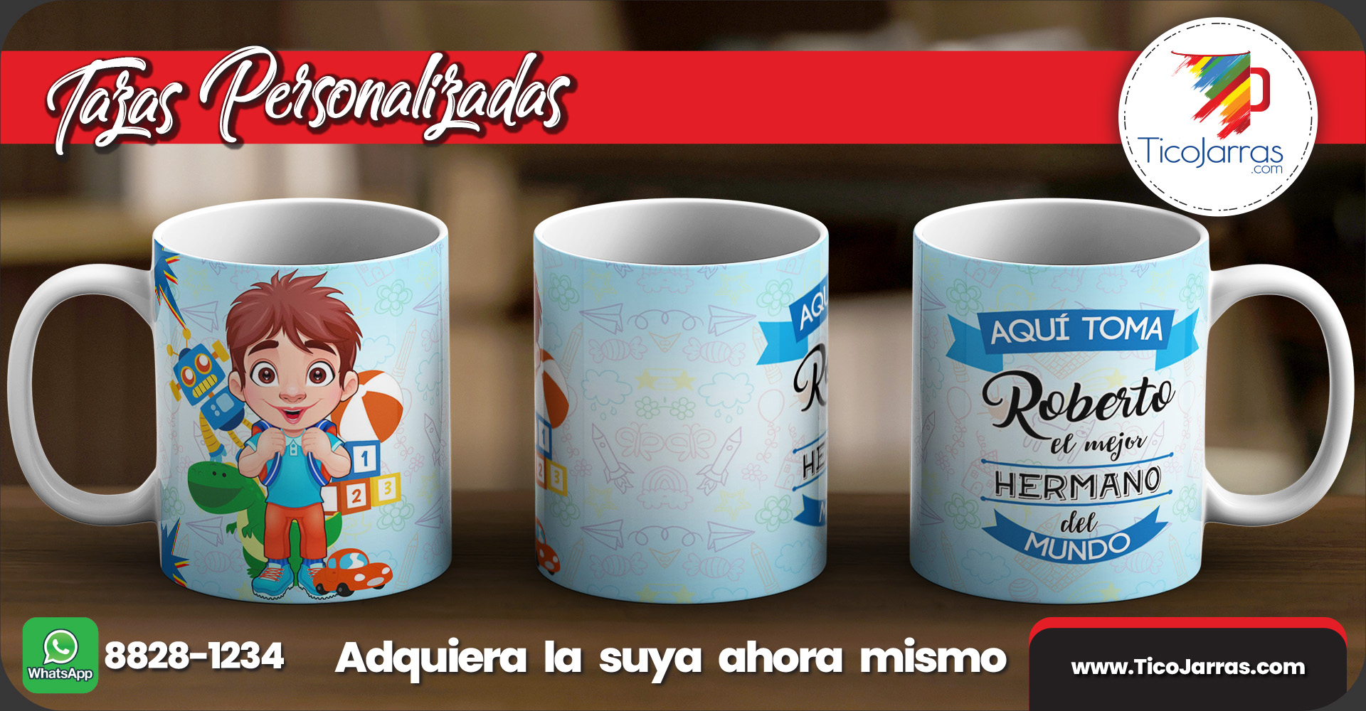 Tazas Personalizadas Aquí toma el mejor Hermano