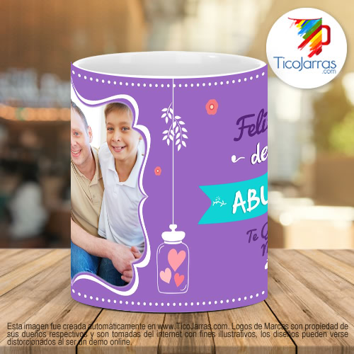 Tazas Personalizadas Feliz día de la abuela con foto personalizada