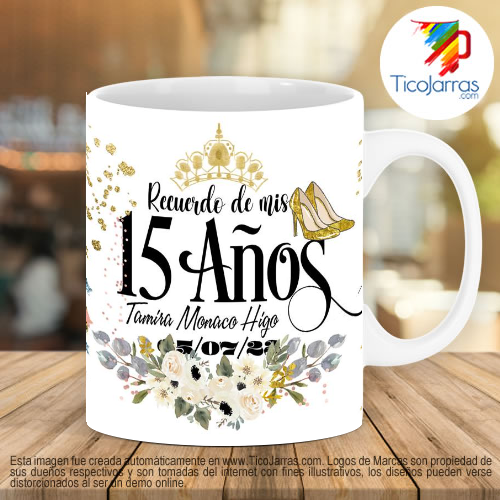 Diseños Personalizadas Recuerdo de 15 años, vestido dorado