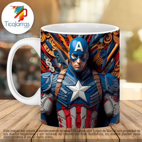 Jarras Personalizadas Capitan America 3D