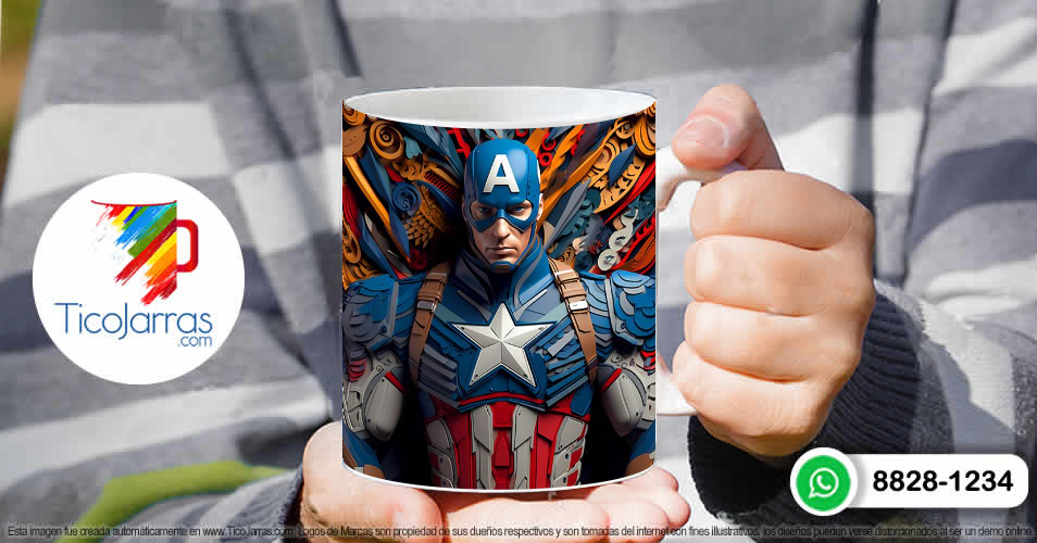 Tazas Personalizadas en Costa Rica Capitan America 3D