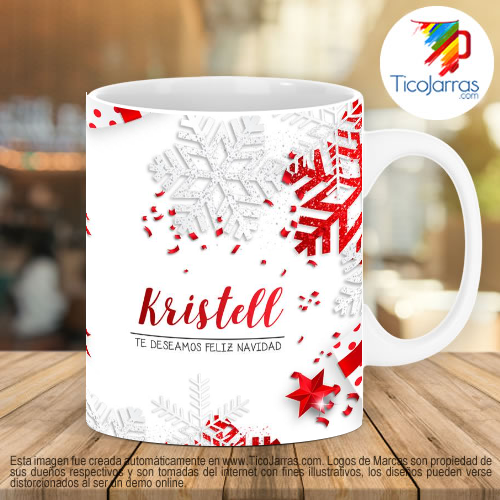 Diseños Personalizadas Taza Navideña con letra K