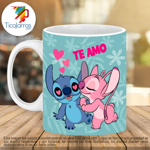 Jarras Personalizadas Te amo Stitch