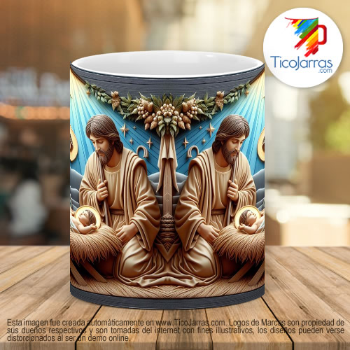 Tazas Personalizadas Navidad - Pesebre 3d - Nacimiento de Jesús