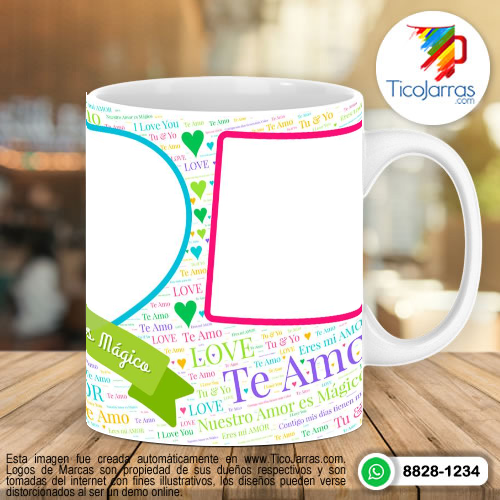 Tazas Personalizadas en Costa Rica Taza Te amo con fotos personalizadas