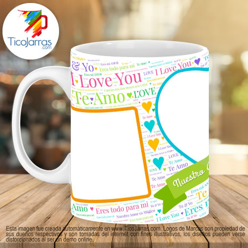 Jarras Personalizadas Taza Te amo con fotos personalizadas