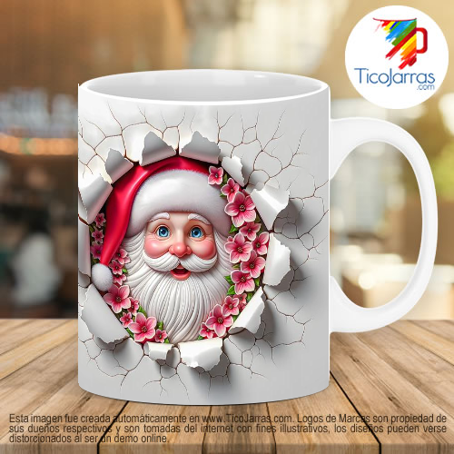 Tazas Personalizadas en Costa Rica Santa  efecto inflado 