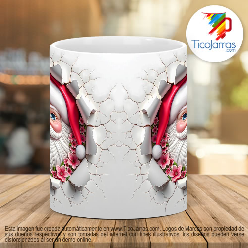 Tazas Personalizadas Santa  efecto inflado 