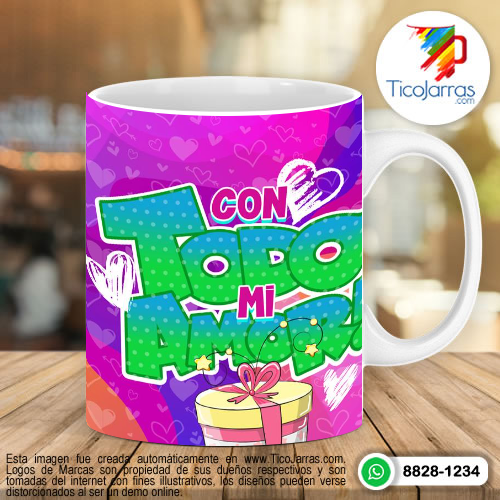 Tazas Personalizadas en Costa Rica Con todo mi amor