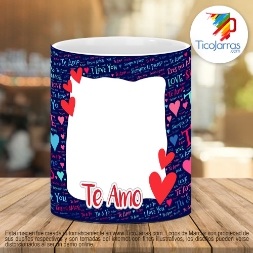 Tazas Personalizadas Te amo con foto personalizada