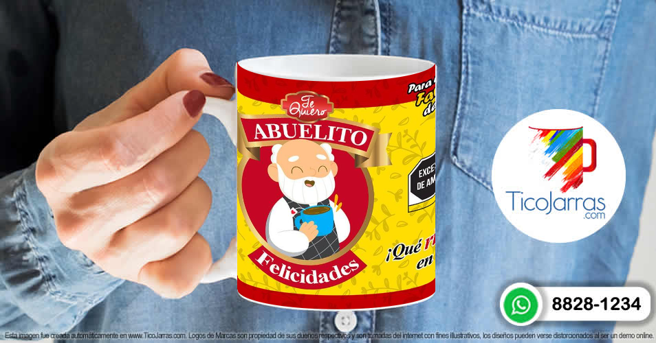 Tazas Personalizadas en Costa Rica Abuelito, Felicidades, con foto