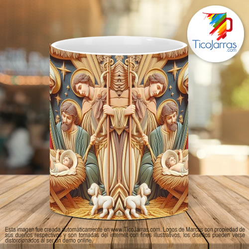 Tazas Personalizadas Navidad - Pesebre 3d - Nacimiento de Jesús