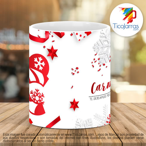 Tazas Personalizadas Taza Navideña con letra C