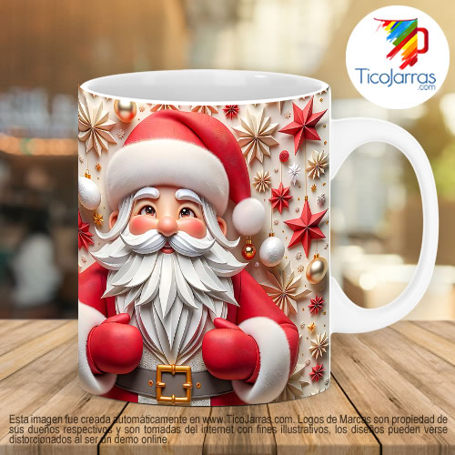 Tazas Personalizadas en Costa Rica Navidad Santa 3D