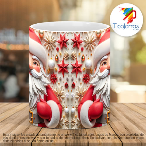 Tazas Personalizadas Navidad Santa 3D