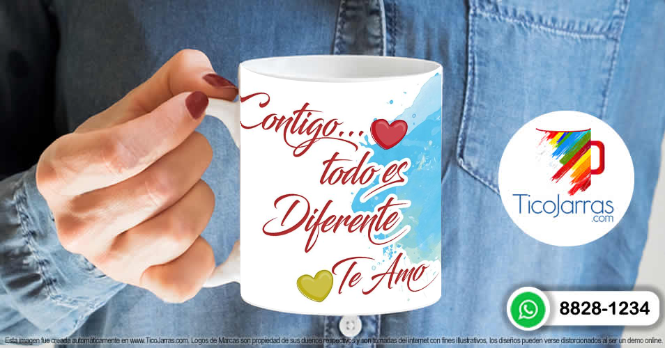 Artículos Personalizados Contigo todo es diferente Te Amo