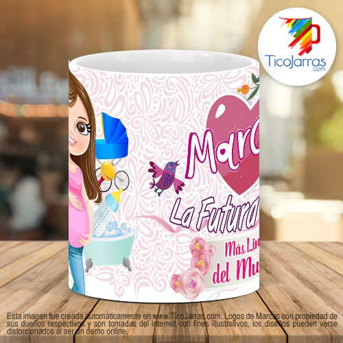 Tazas Personalizadas La futura Mamá, Nombre personalizdo