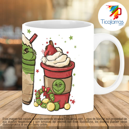 Tazas Personalizadas en Costa Rica Grinch batidos navideños