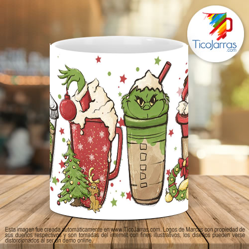 Tazas Personalizadas Grinch batidos navideños