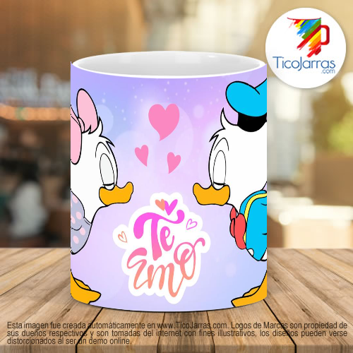 Tazas Personalizadas Te amo  Donald y Daisy