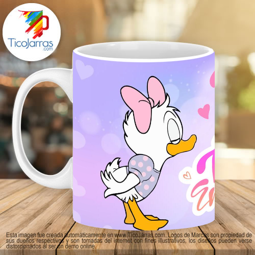 Jarras Personalizadas Te amo  Donald y Daisy