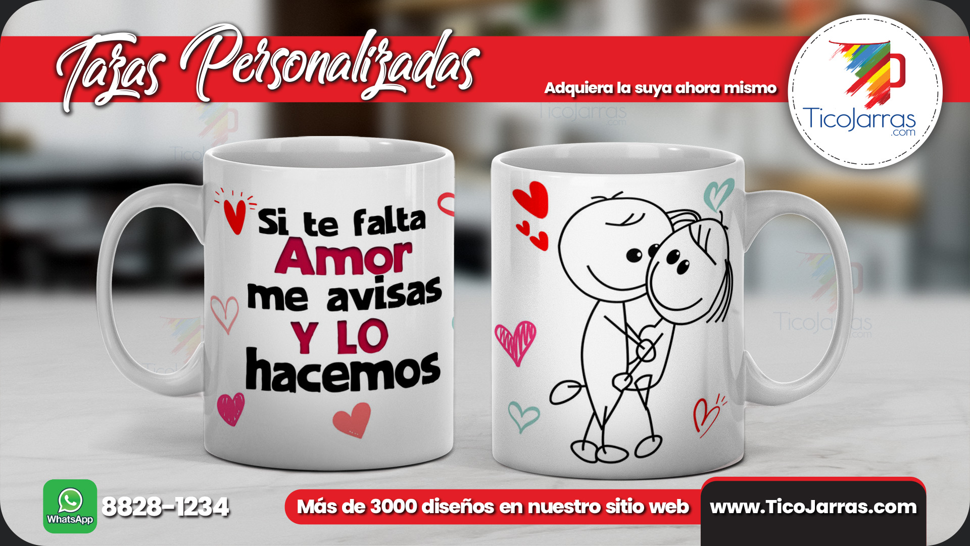 Tazas Personalizadas Si te falta amor me avisas y lo hacemos