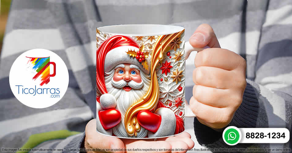 Tazas Personalizadas en Costa Rica Santa efecto inflado