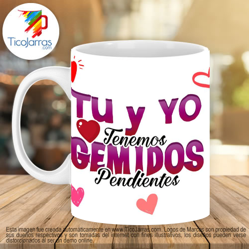 Jarras Personalizadas Tu y  yo tenemos gemidos pendientes