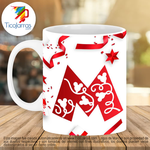 Tazas Personalizadas en Costa Rica Taza Navideña con letra M