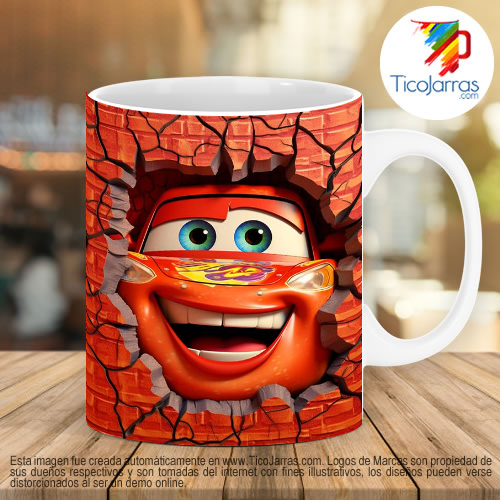 Tazas Personalizadas en Costa Rica Rayo Mcqueen 3D cars