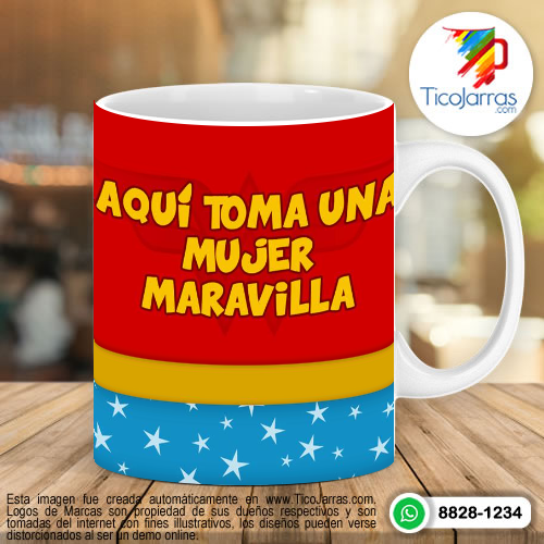 Tazas Personalizadas en Costa Rica Aquí toma una mujer maravilla