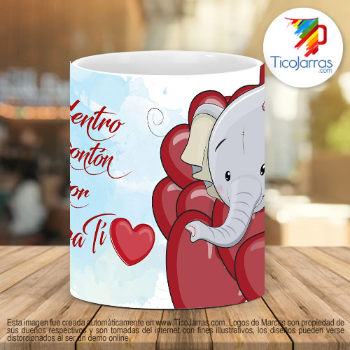 Tazas Personalizadas Aquí adentro hay un montón de amor