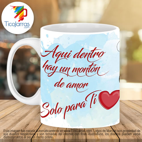 Jarras Personalizadas Aquí adentro hay un montón de amor