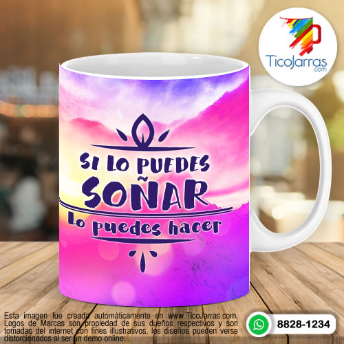 Tazas Personalizadas en Costa Rica Nunca te rindas sí lo puedes soñar lo puedes hacer