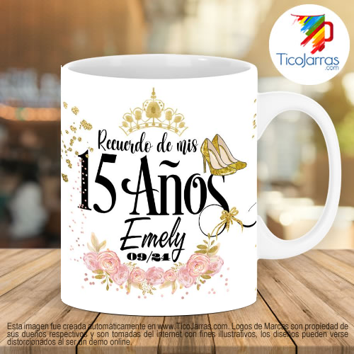 Diseños Personalizadas Recuerdo de 15 años vestido rosado