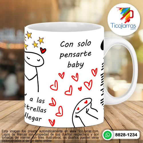 Tazas Personalizadas en Costa Rica Que me haces señor y a las estrellas llegar con solo pensarte baby