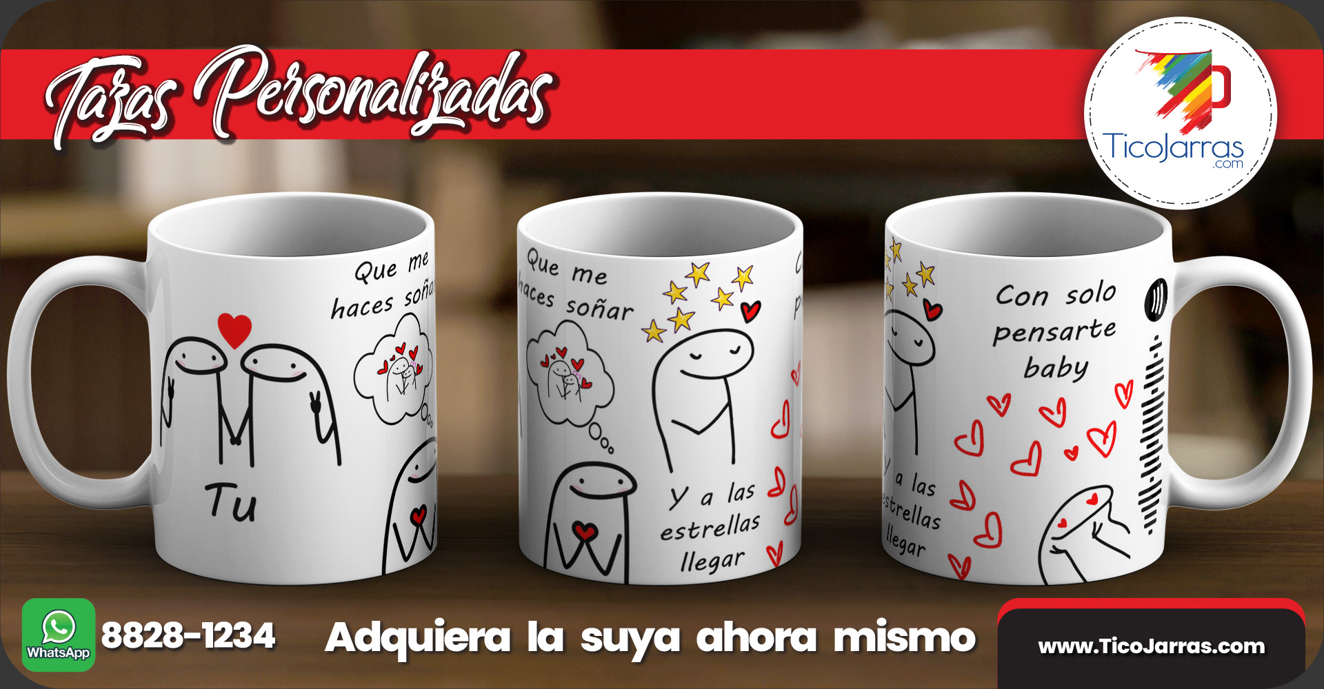 Tazas Personalizadas Que me haces señor y a las estrellas llegar con solo pensarte baby