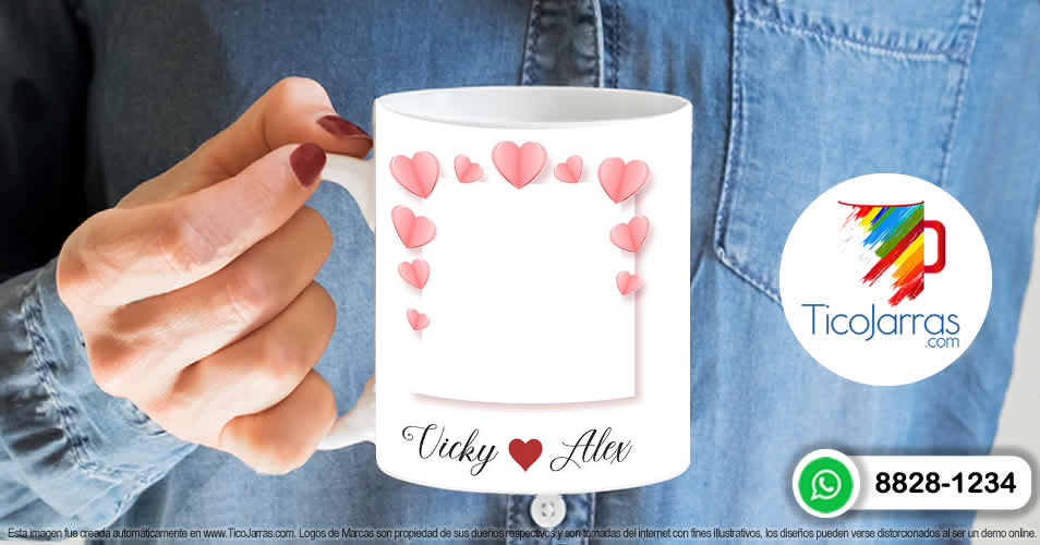 Artículos Personalizados Taza con foto y nombre personalizado Love you