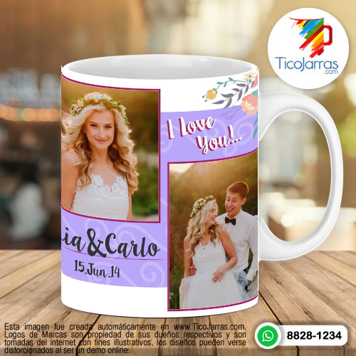 Tazas Personalizadas en Costa Rica Recuerdo de Boda