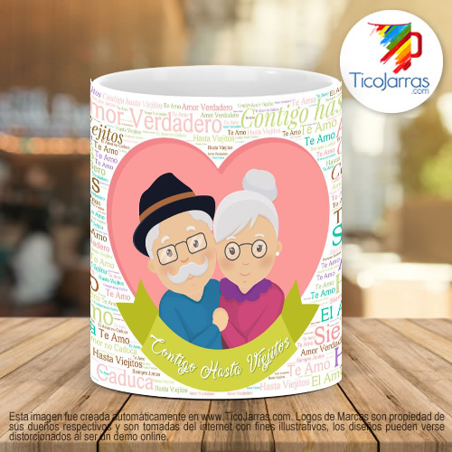 Tazas Personalizadas Contigo hasta viejitos