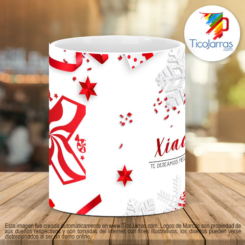 Tazas Personalizadas Taza Navideña con letra X