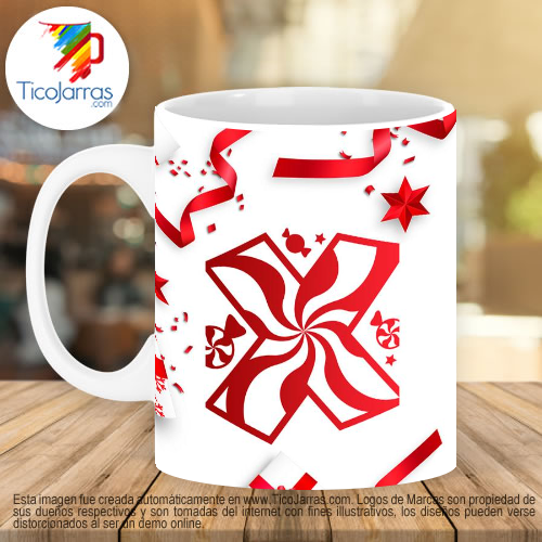 Tazas Personalizadas en Costa Rica Taza Navideña con letra X