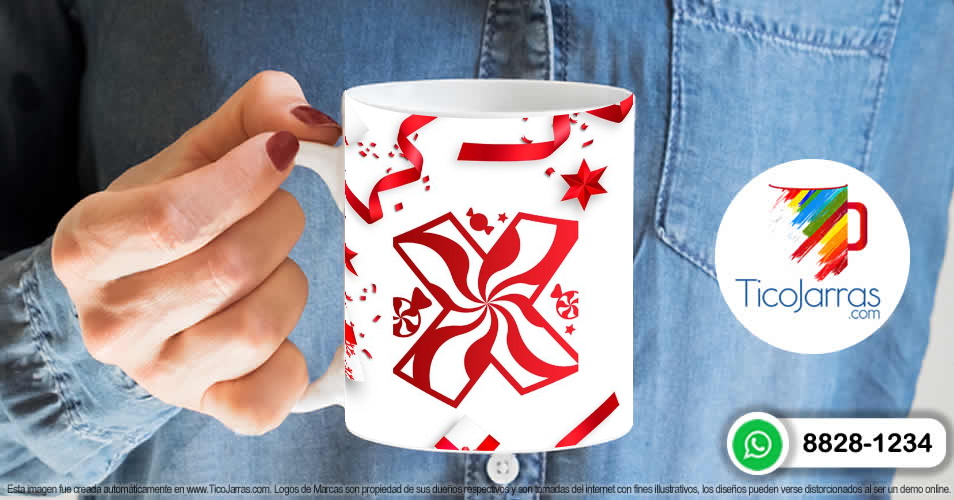 Artículos Personalizados Taza Navideña con letra X