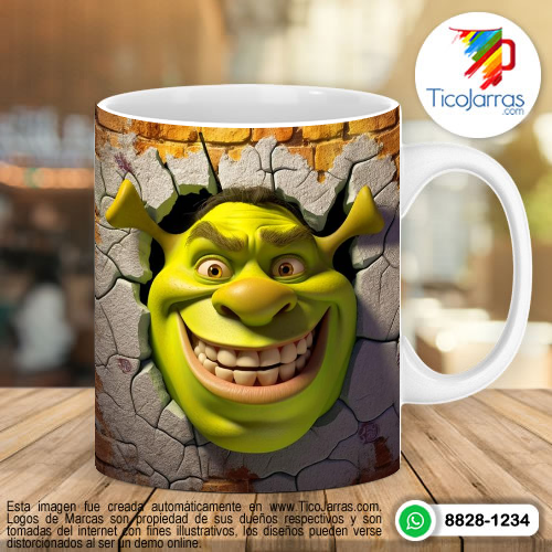 Tazas Personalizadas en Costa Rica Shrek 3D