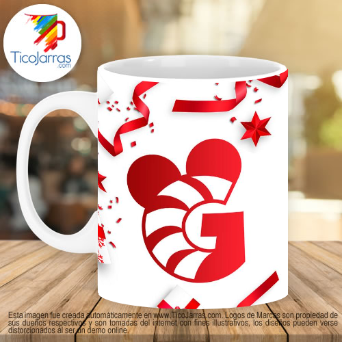 Jarras Personalizadas Taza Navideña con letra G