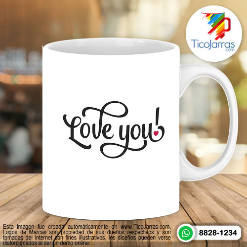 Diseños Personalizadas Taza con foto y nombre personalizado Love you