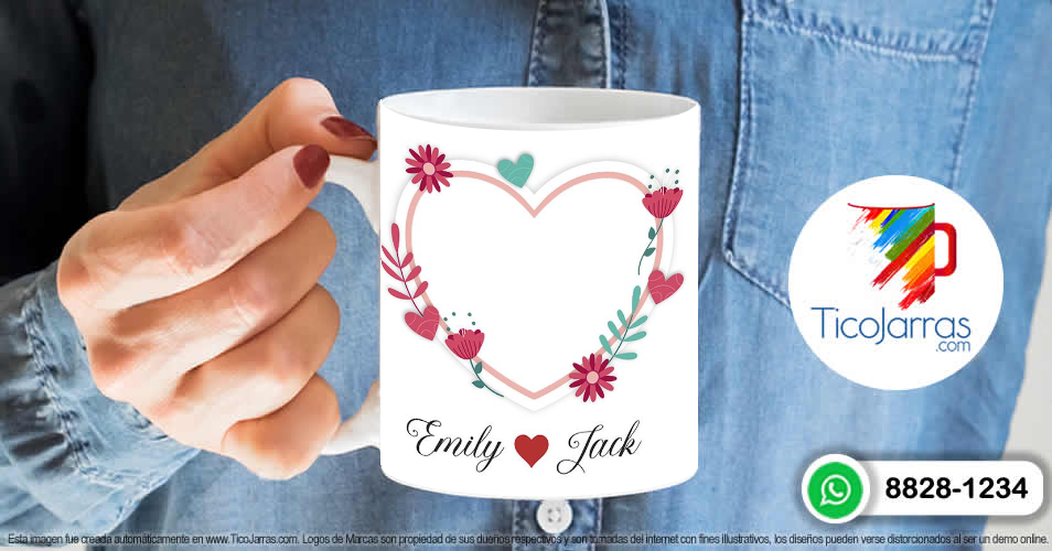 Artículos Personalizados Taza con foto y nombre personalizado Love you